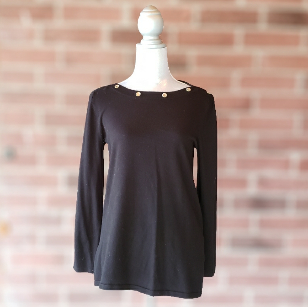 Cable  Gauge Knit Gem Stone Sweater Size M